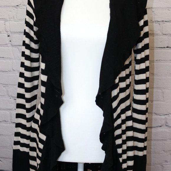 Striped Black and Tan Cardigan - Picture 4 of 8